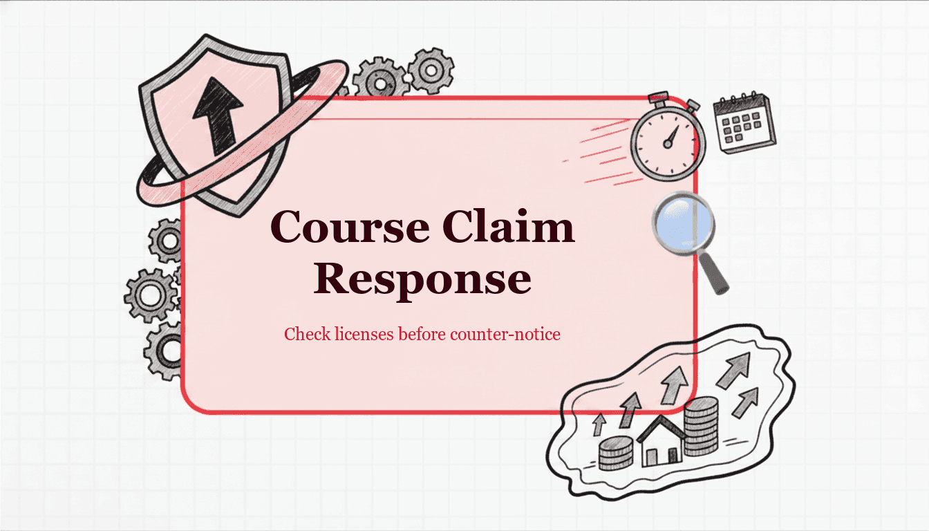 Course Copyright Complaint: Counter-Notice or Licensing Cleanup?